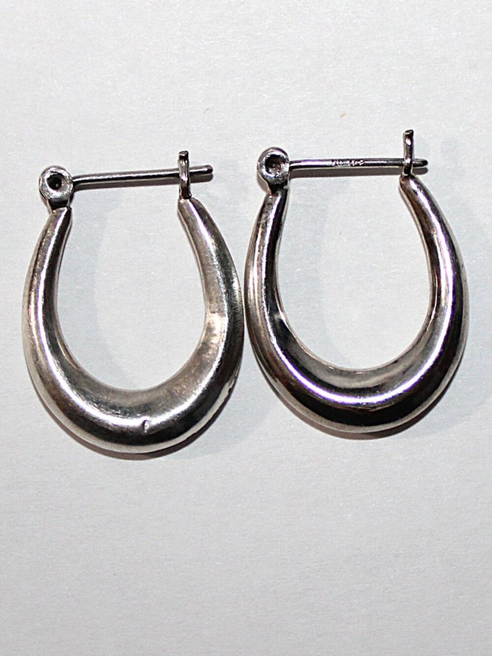 Sterling Silver Hollow Door Knocker Hoop Earrings